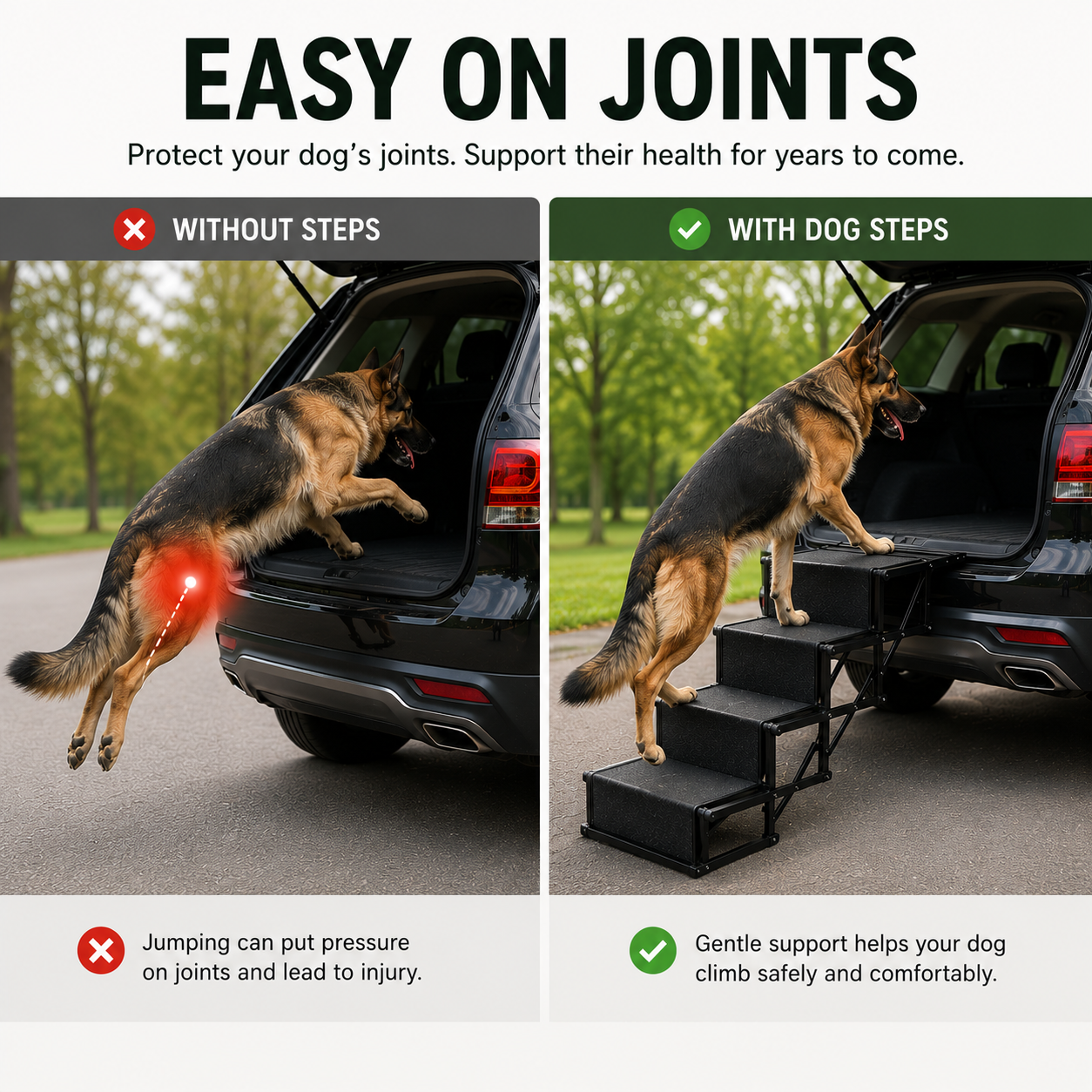 Folding Dog Stairs for Cars, SUVs and Trucks