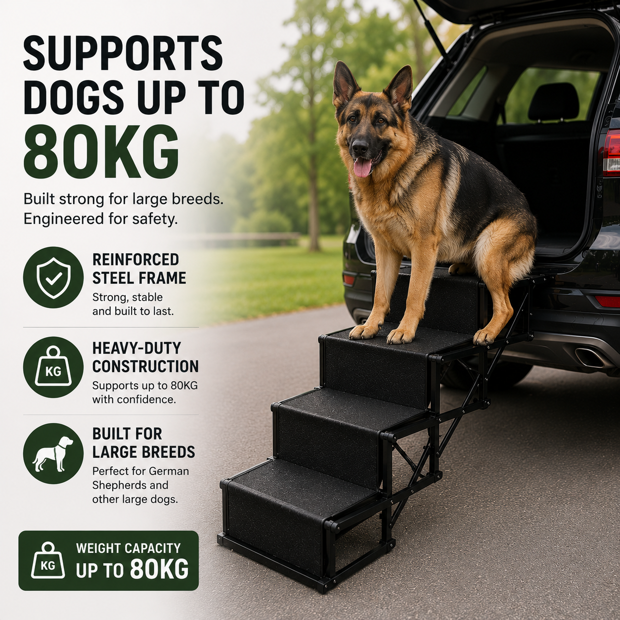 Folding Dog Stairs for Cars, SUVs and Trucks