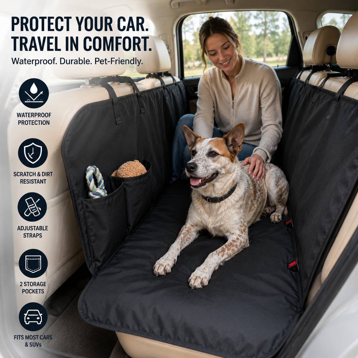 Oxford Cloth Waterproof Dog Car Seat Cover