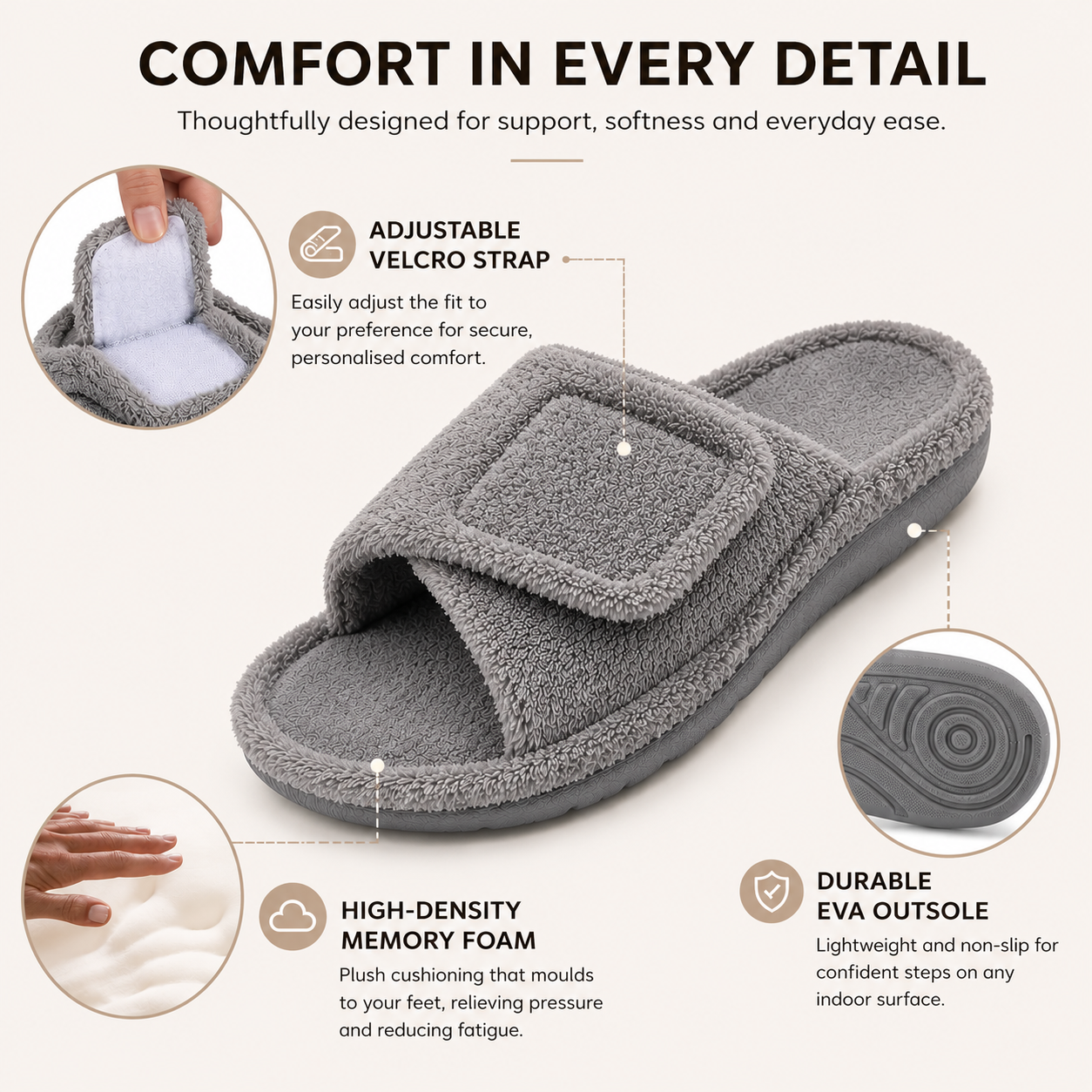 Arch Support Memory Foam Slippers